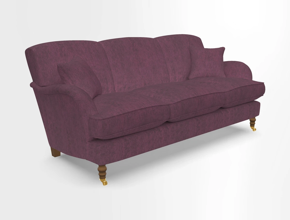 Kentwell 3 Seater, 3 Hump Sofa in Linwood Omega Velvet Green Tea 