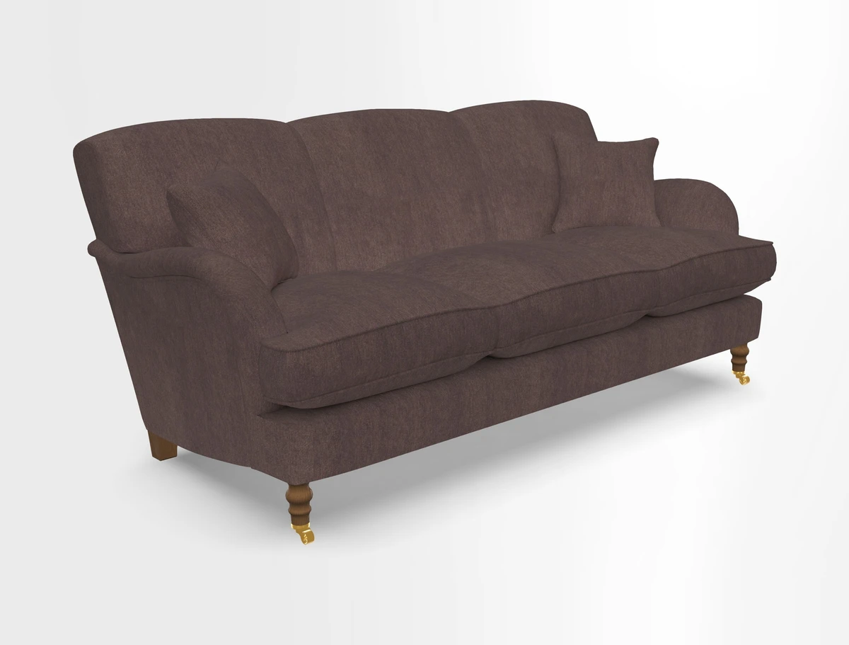 Kentwell 3 Seater, 3 Hump Sofa in Linwood Omega Velvet Green Tea 