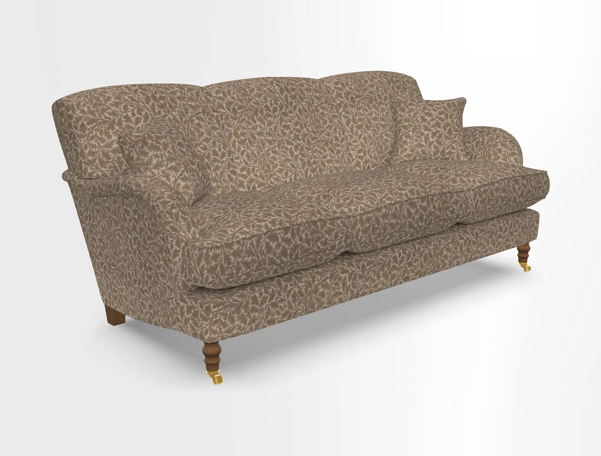 Kentwell 3 Seater, 3 Hump Sofa in Linwood Omega Velvet Green Tea 