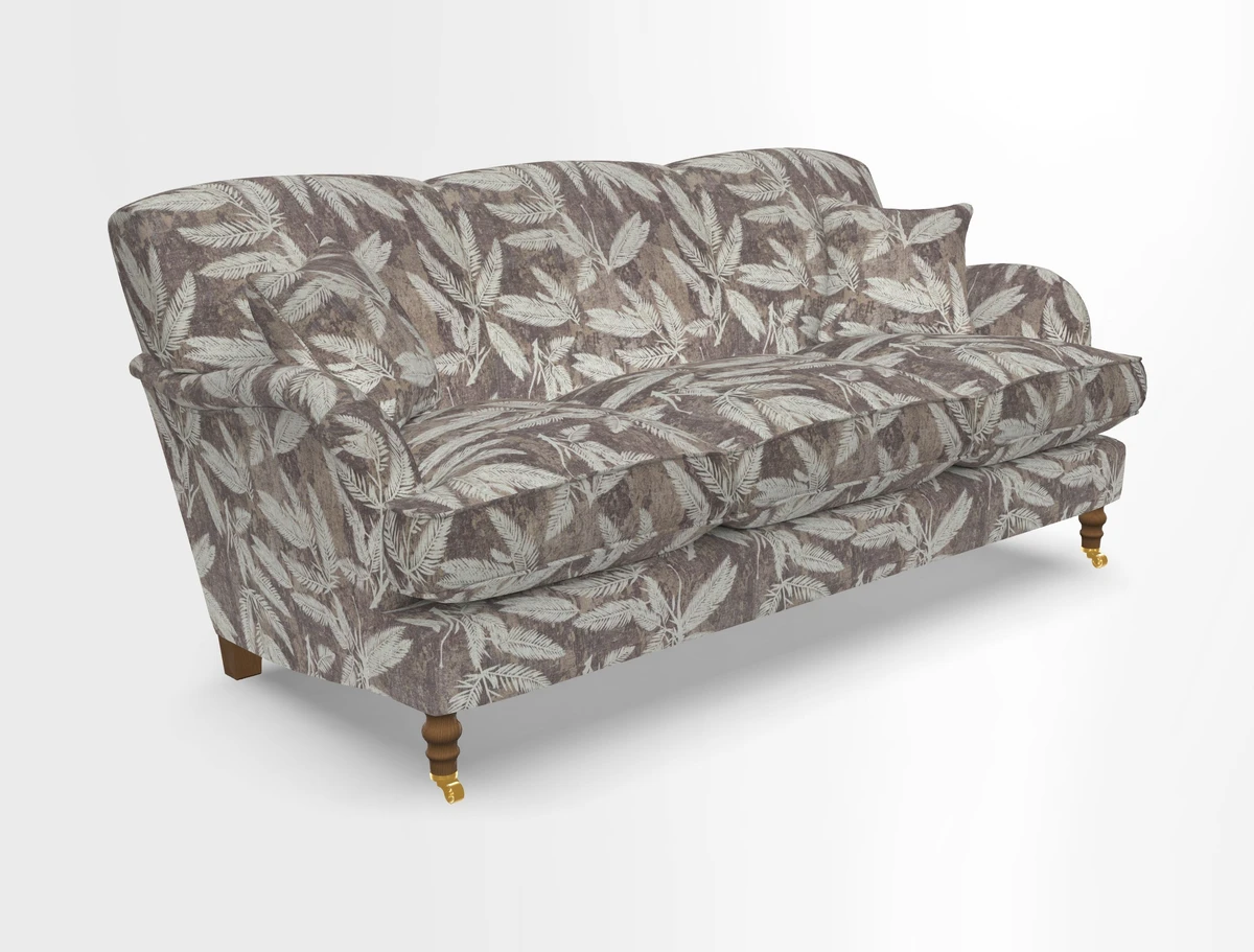 Kentwell 3 Seater, 3 Hump Sofa in Linwood Omega Velvet Green Tea 