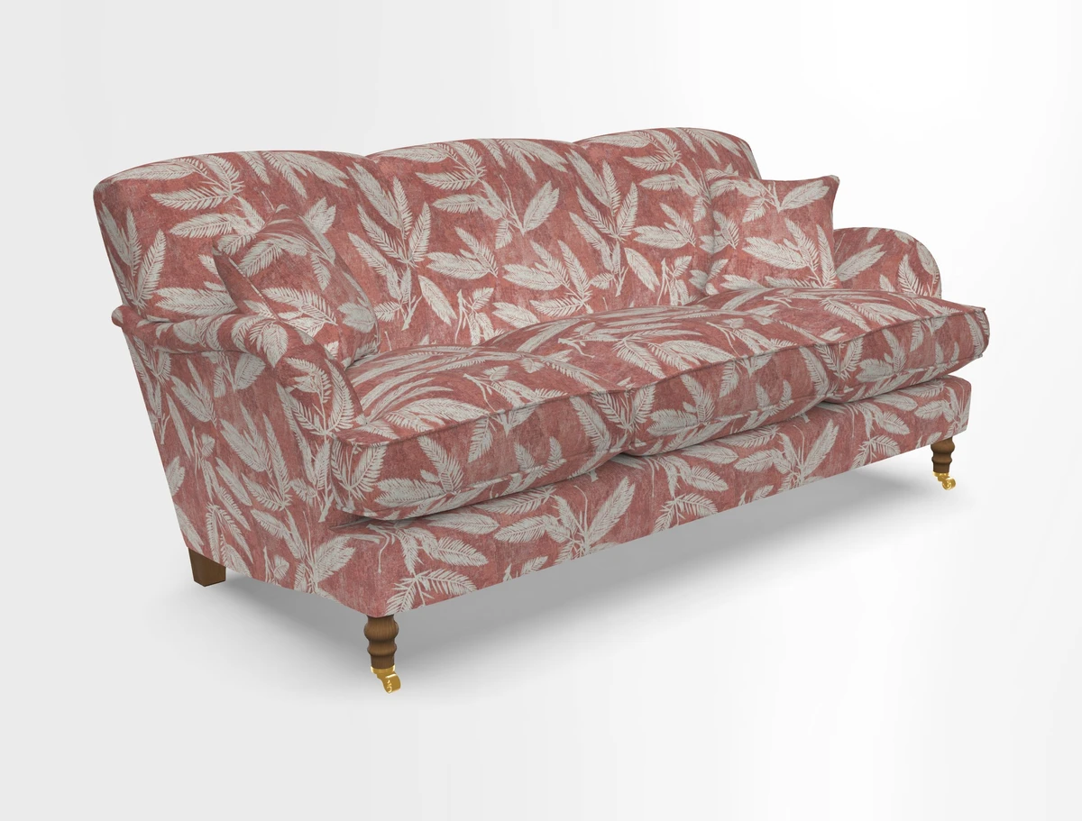 Kentwell 3 Seater, 3 Hump Sofa in Linwood Omega Velvet Green Tea 
