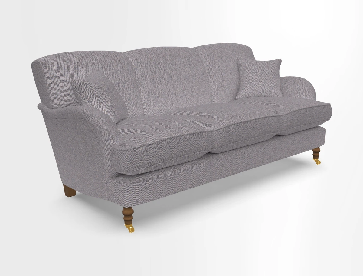 Kentwell 3 Seater, 3 Hump Sofa in Linwood Omega Velvet Green Tea 