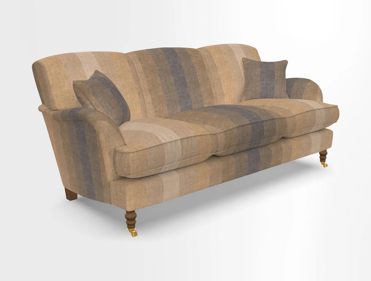 Kentwell 3 Seater, 3 Hump Sofa in Linwood Omega Velvet Green Tea 