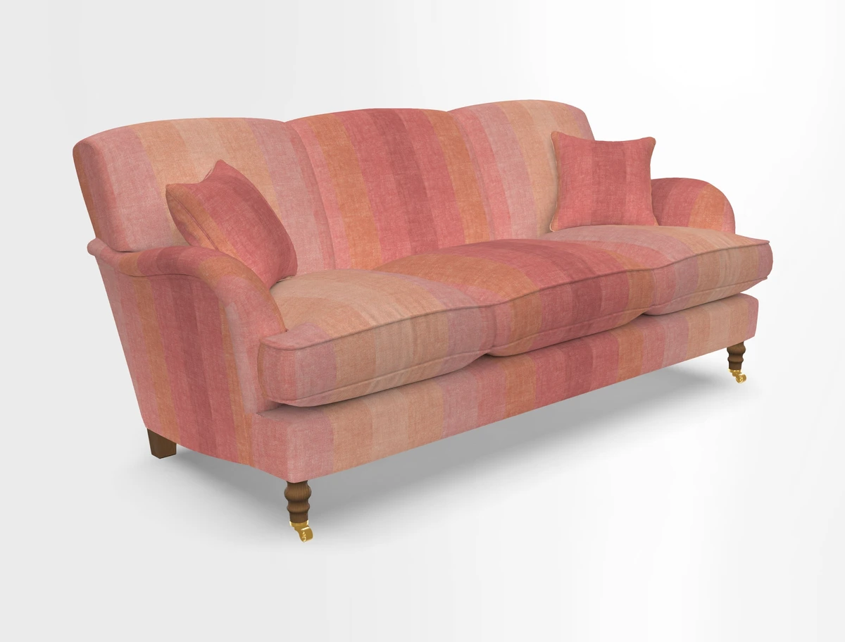 Kentwell 3 Seater, 3 Hump Sofa in Linwood Omega Velvet Green Tea 