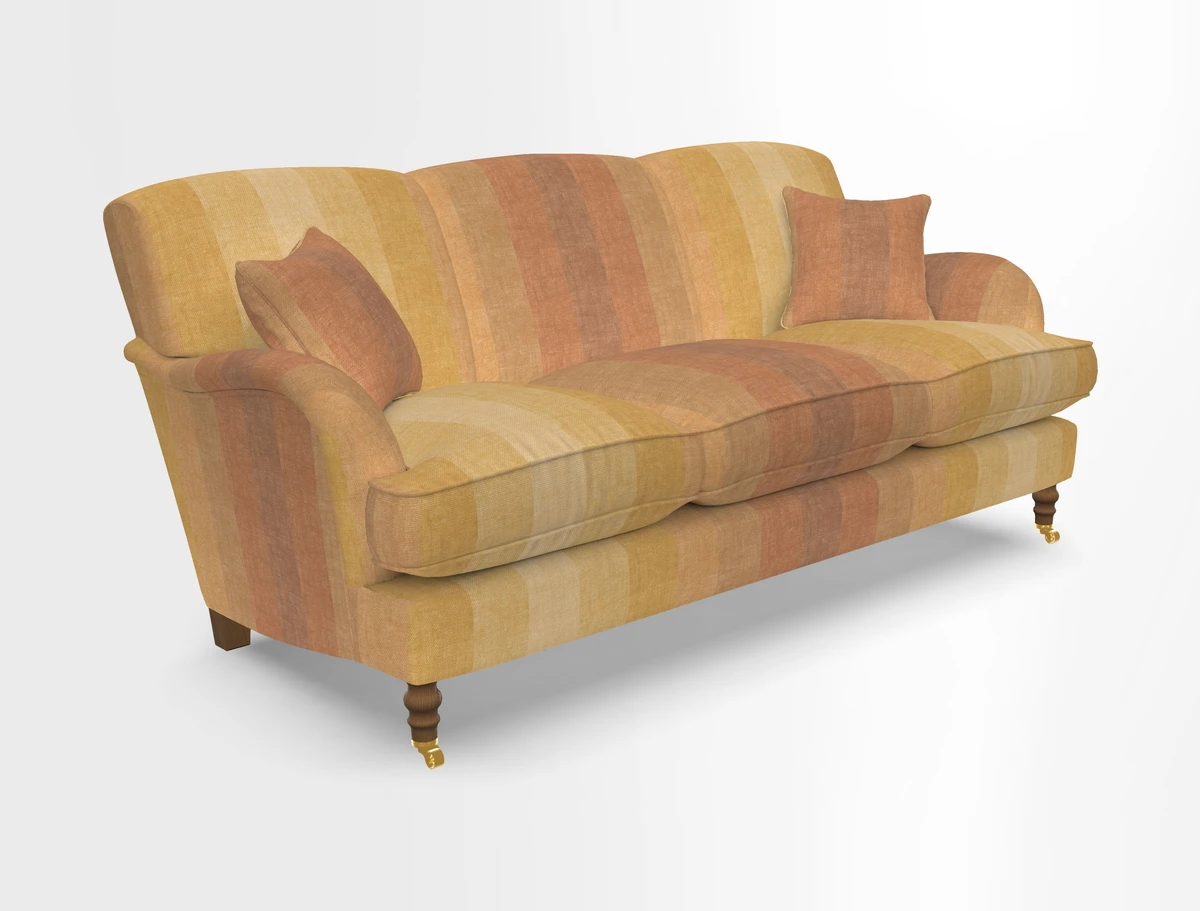 Kentwell 3 Seater, 3 Hump Sofa in Linwood Omega Velvet Green Tea 