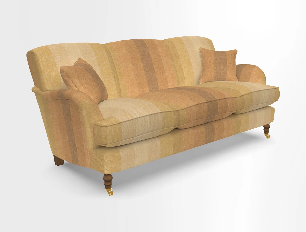 Kentwell 3 Seater, 3 Hump Sofa in Linwood Omega Velvet Green Tea 