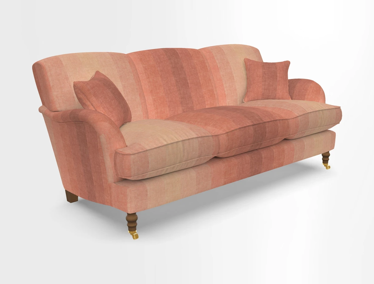 Kentwell 3 Seater, 3 Hump Sofa in Linwood Omega Velvet Green Tea 