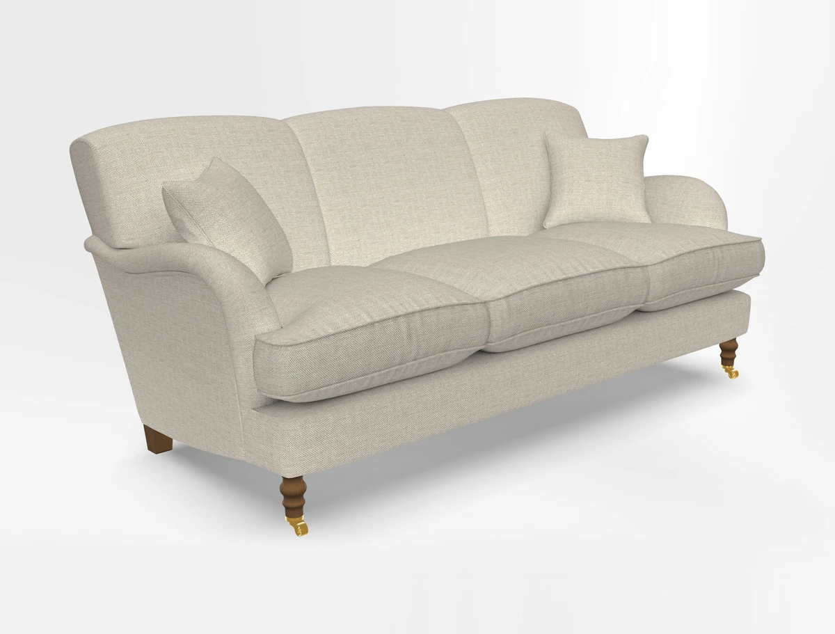 Kentwell 3 Seater, 3 Hump Sofa in Linwood Omega Velvet Green Tea 