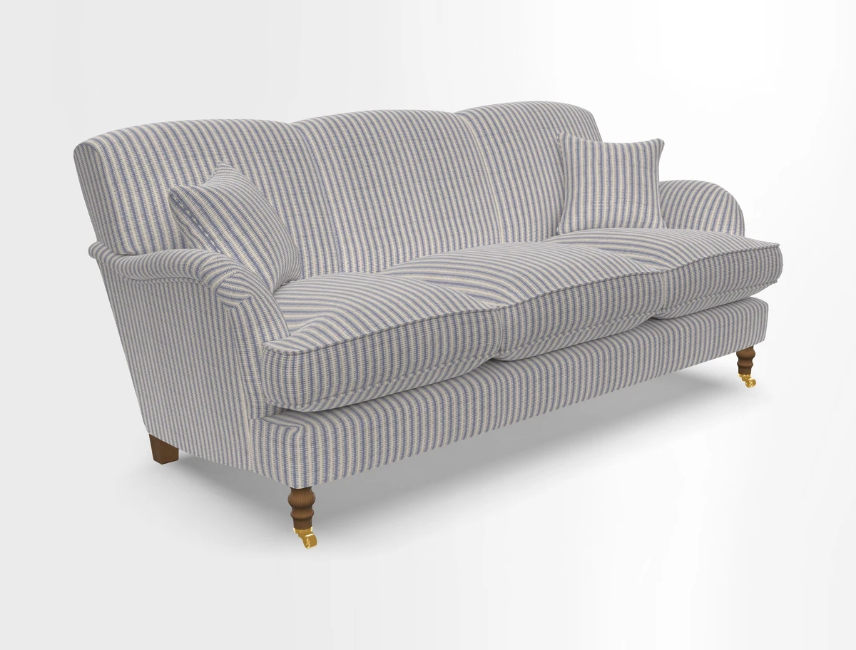 Kentwell 3 Seater, 3 Hump Sofa in Linwood Omega Velvet Green Tea 