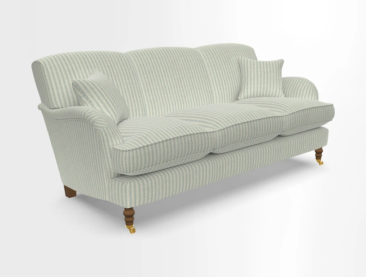 Kentwell 3 Seater, 3 Hump Sofa in Linwood Omega Velvet Green Tea 