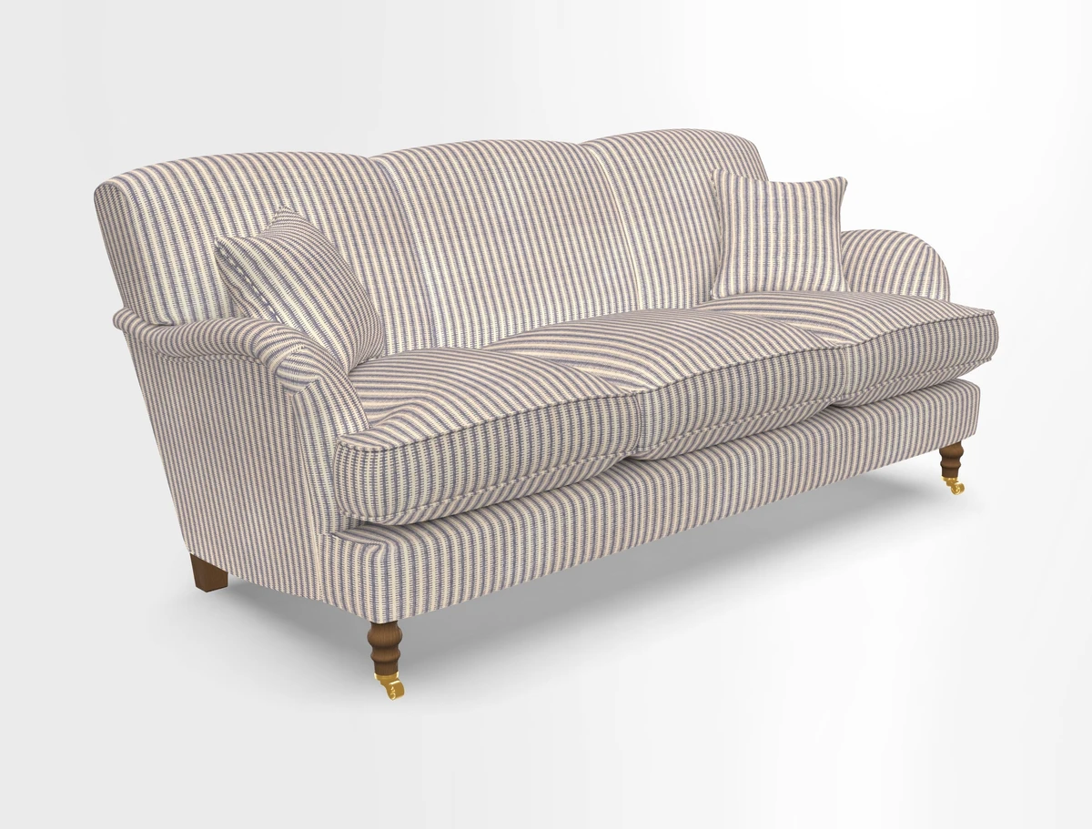 Kentwell 3 Seater, 3 Hump Sofa in Linwood Omega Velvet Green Tea 