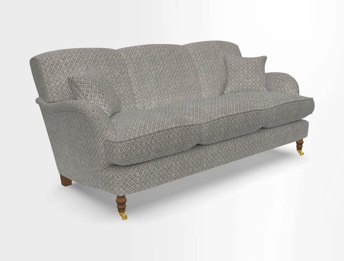 Kentwell 3 Seater, 3 Hump Sofa in Linwood Omega Velvet Green Tea 