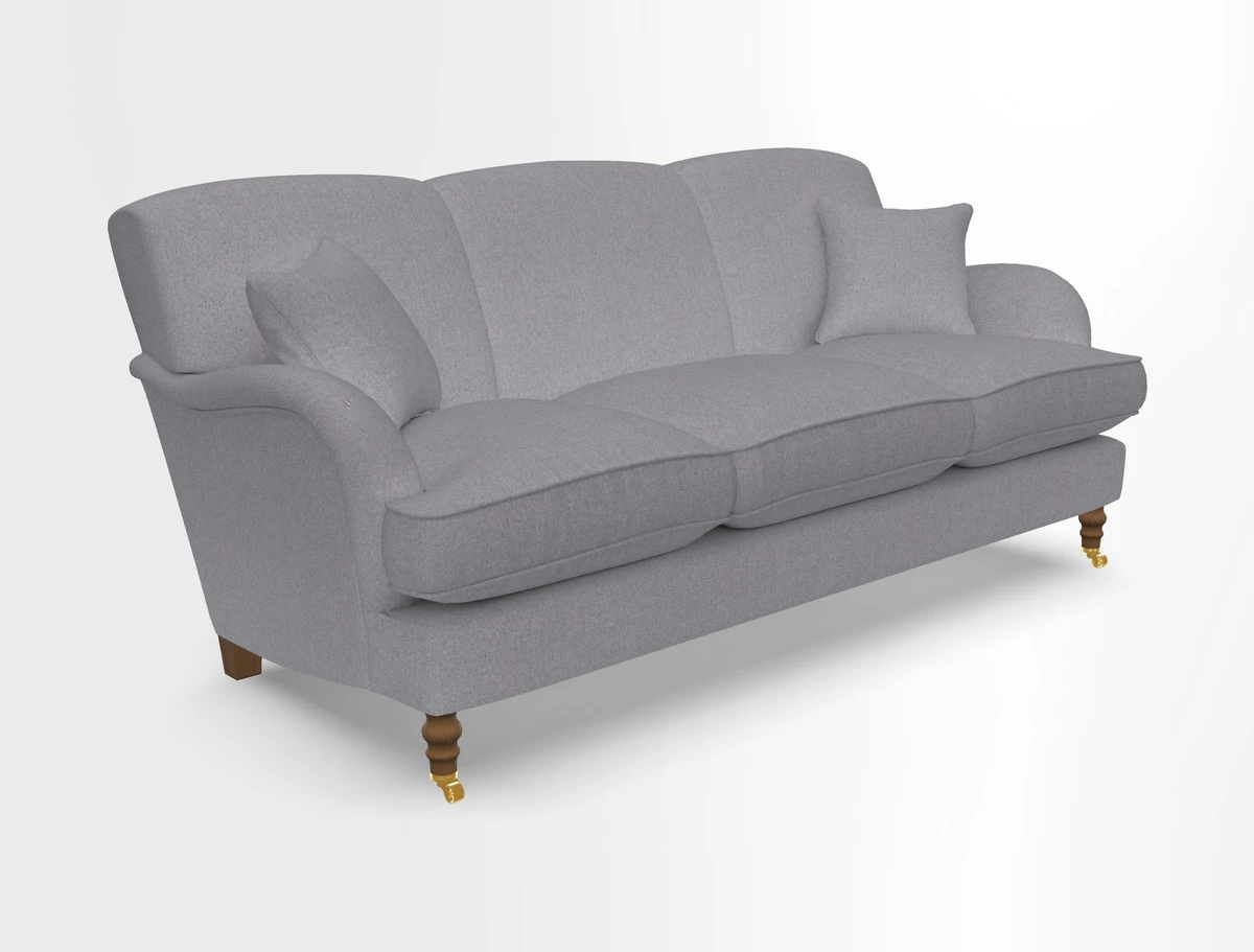 Kentwell 3 Seater, 3 Hump Sofa in Linwood Omega Velvet Green Tea 