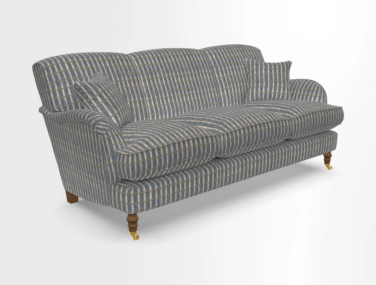 Kentwell 3 Seater, 3 Hump Sofa in Linwood Omega Velvet Green Tea 