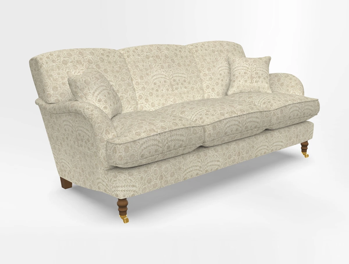 Kentwell 3 Seater, 3 Hump Sofa in Linwood Omega Velvet Green Tea 