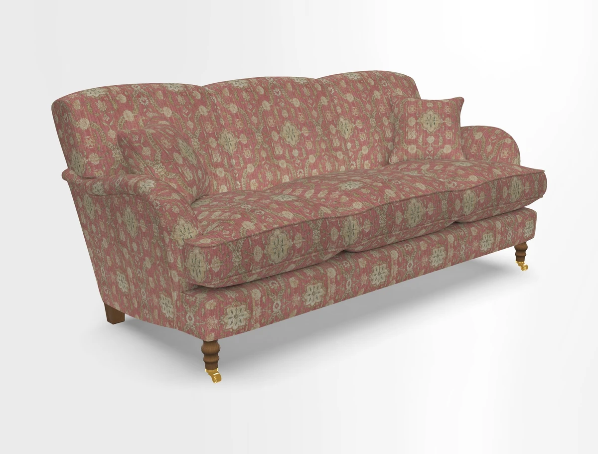 Kentwell 3 Seater, 3 Hump Sofa in Linwood Omega Velvet Green Tea 