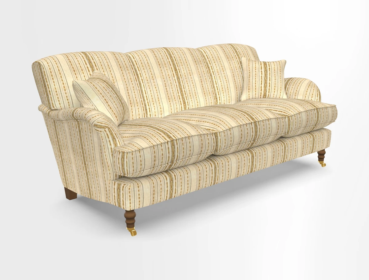 Kentwell 3 Seater, 3 Hump Sofa in Linwood Omega Velvet Green Tea 