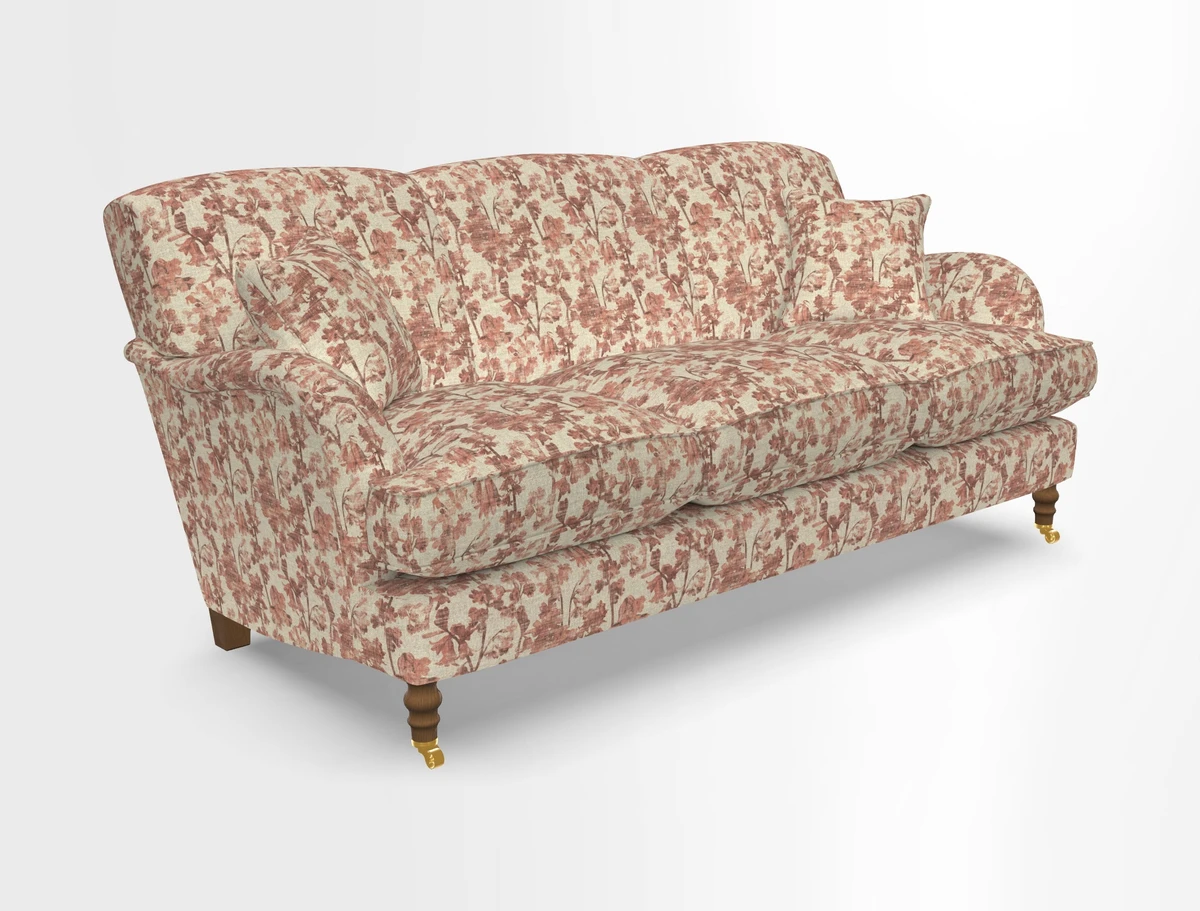 Kentwell 3 Seater, 3 Hump Sofa in Linwood Omega Velvet Green Tea 