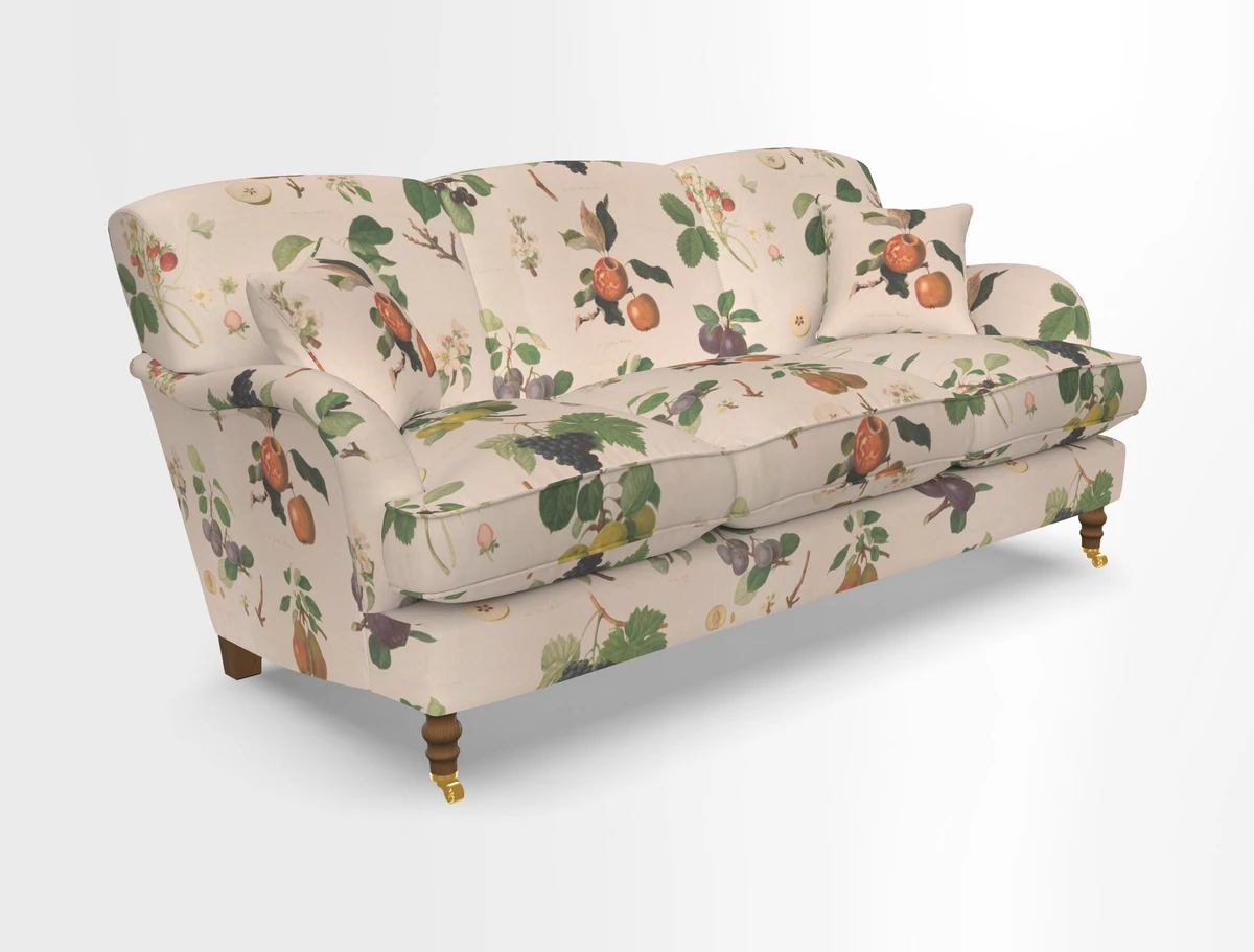Kentwell 3 Seater, 3 Hump Sofa in Linwood Omega Velvet Green Tea 
