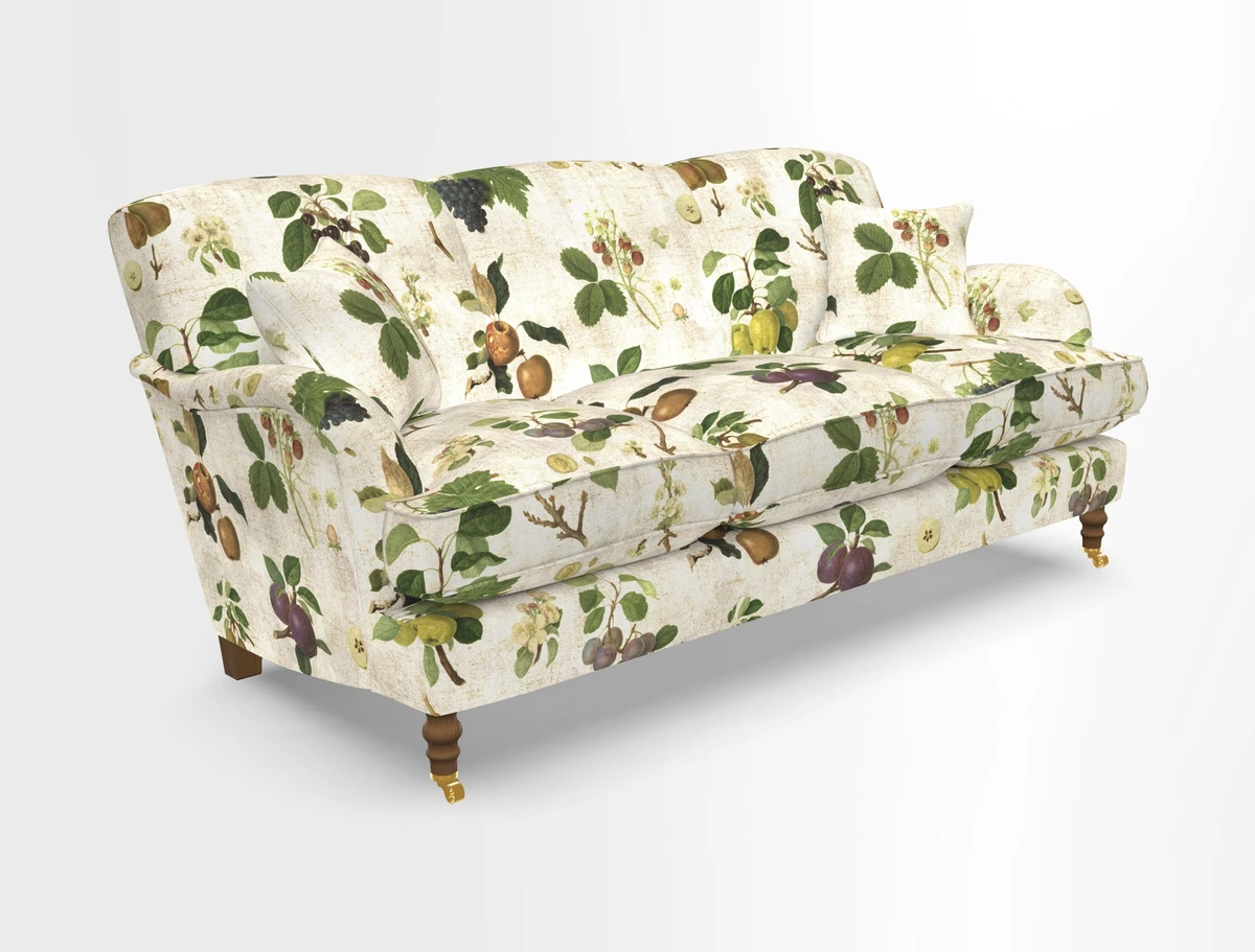Kentwell 3 Seater, 3 Hump Sofa in Linwood Omega Velvet Green Tea 