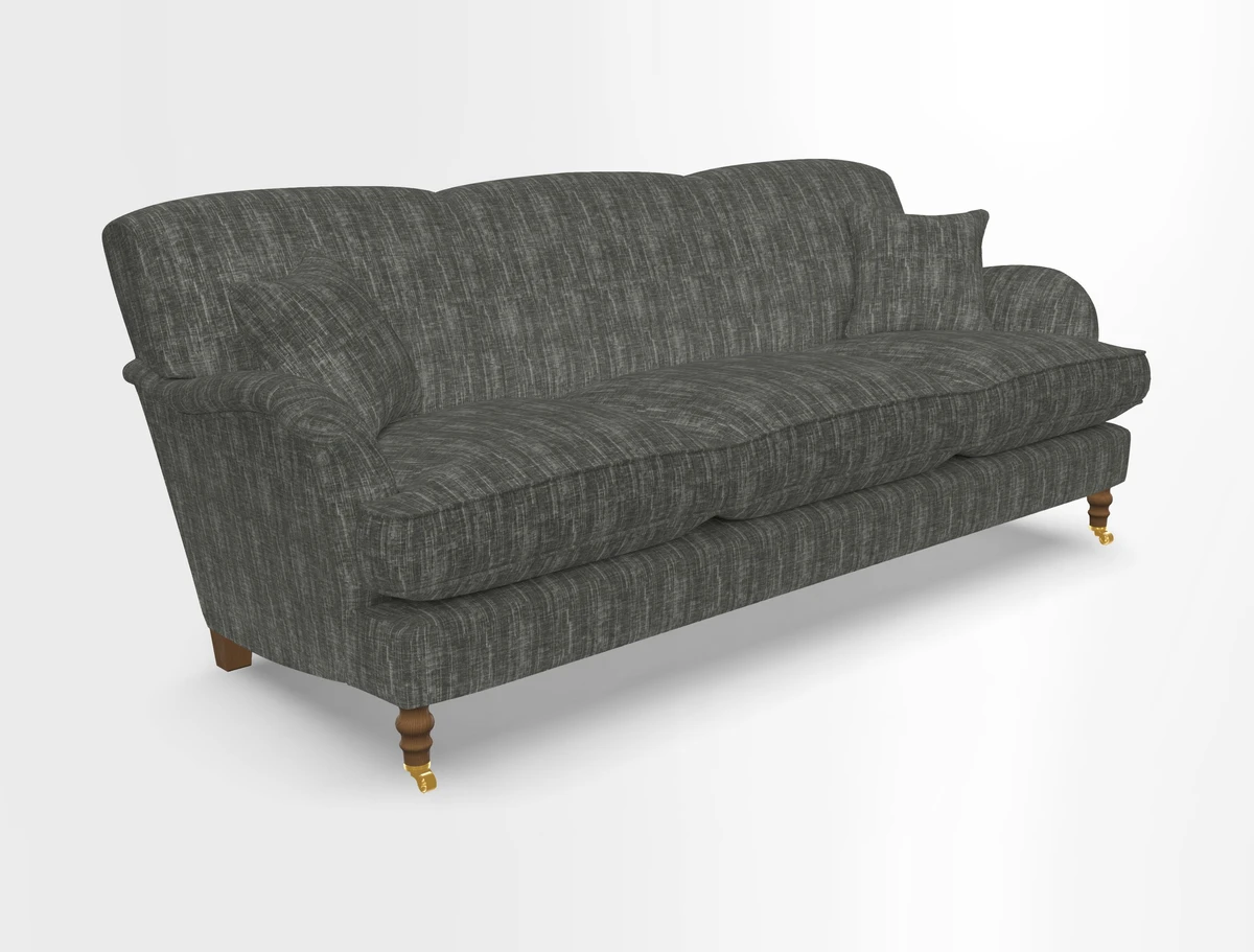 Kentwell 4 Seater 3 Hump Sofa in Linwood Omega Velvet Green-Tea