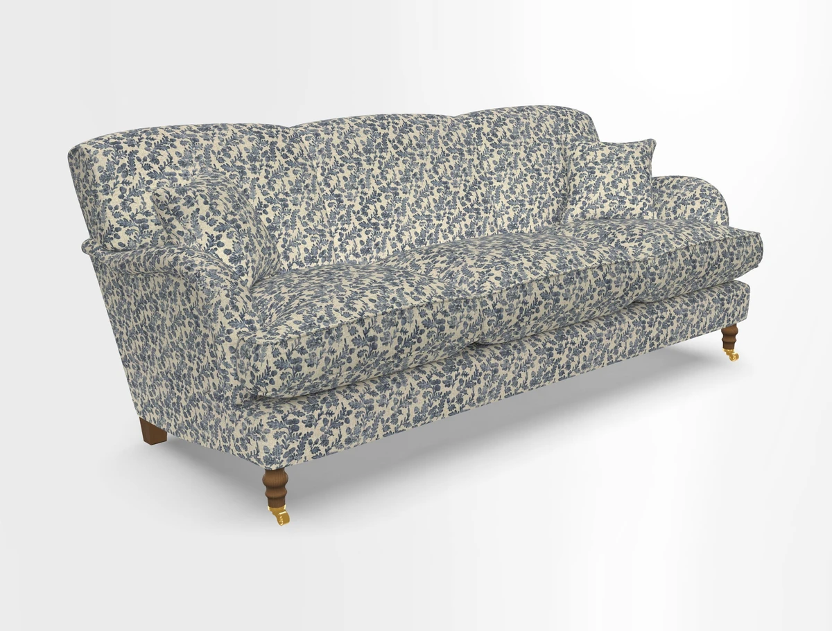 Kentwell 4 Seater 3 Hump Sofa in Linwood Omega Velvet Green-Tea