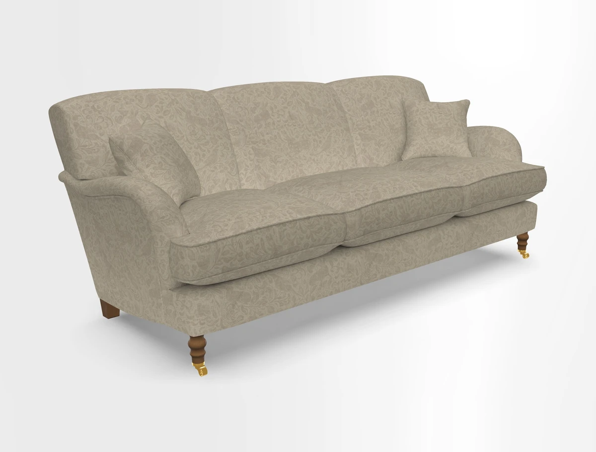 Kentwell 4 Seater 3 Hump Sofa in Linwood Omega Velvet Green-Tea