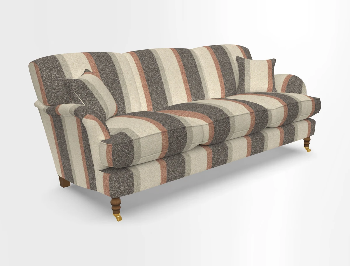 Kentwell 4 Seater 3 Hump Sofa in Linwood Omega Velvet Green-Tea