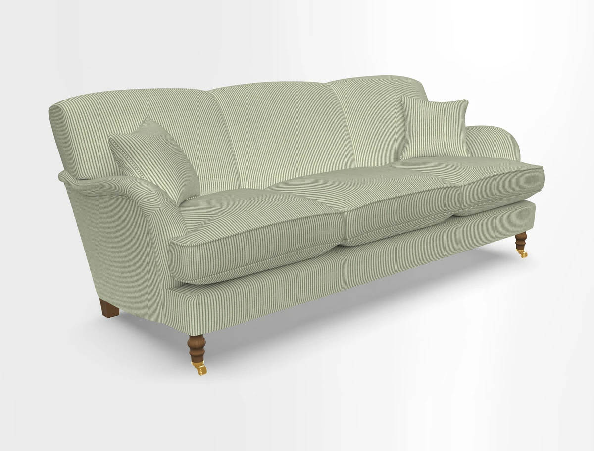 Kentwell 4 Seater 3 Hump Sofa in Linwood Omega Velvet Green-Tea