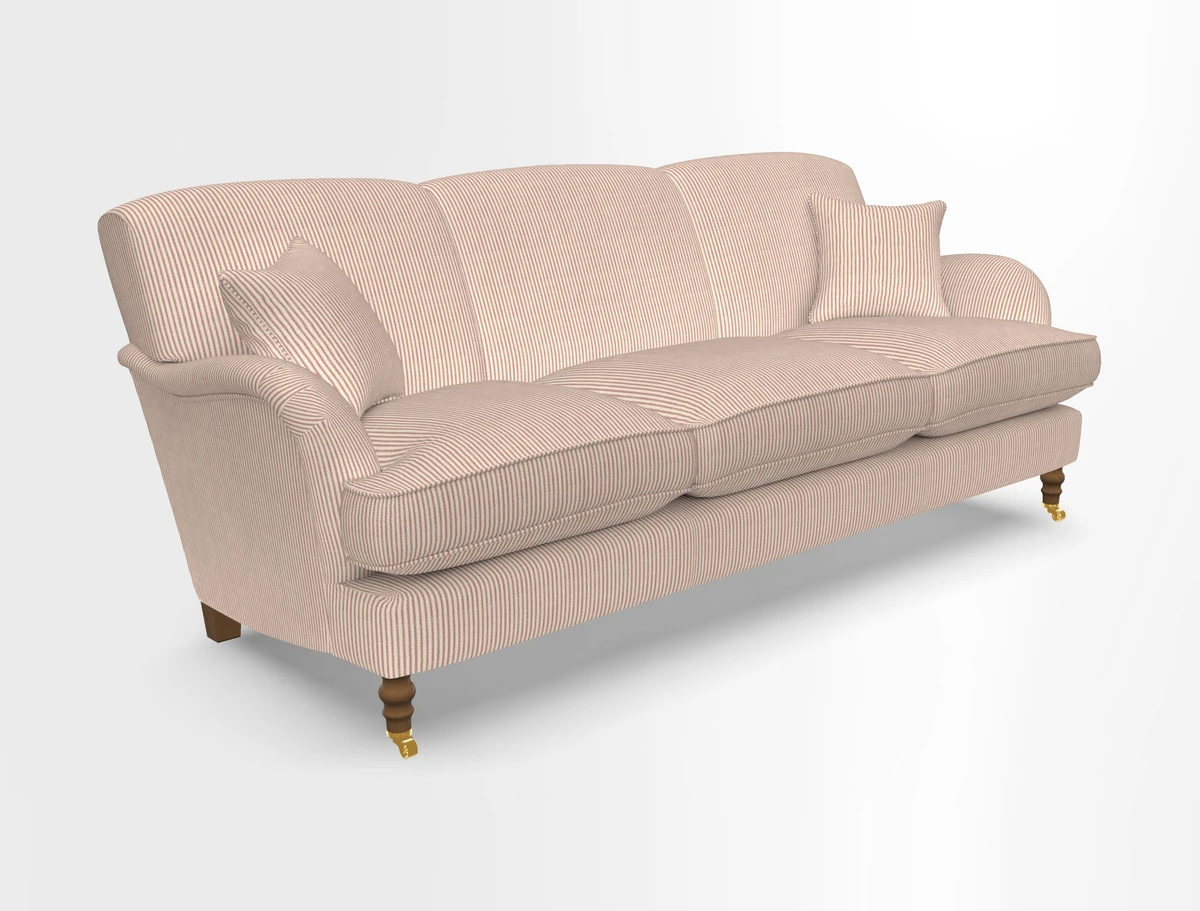 Kentwell 4 Seater 3 Hump Sofa in Linwood Omega Velvet Green-Tea