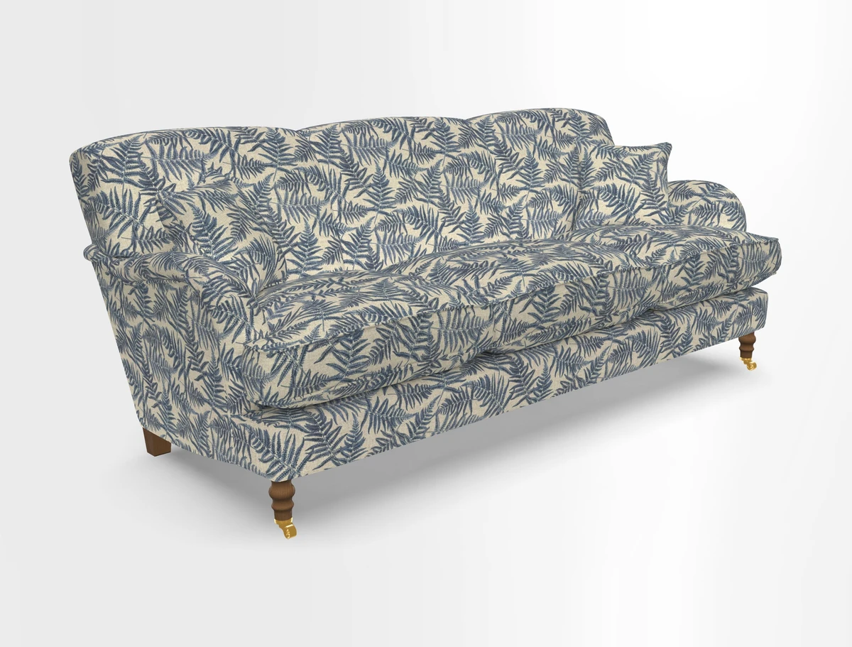 Kentwell 4 Seater 3 Hump Sofa in Linwood Omega Velvet Green-Tea
