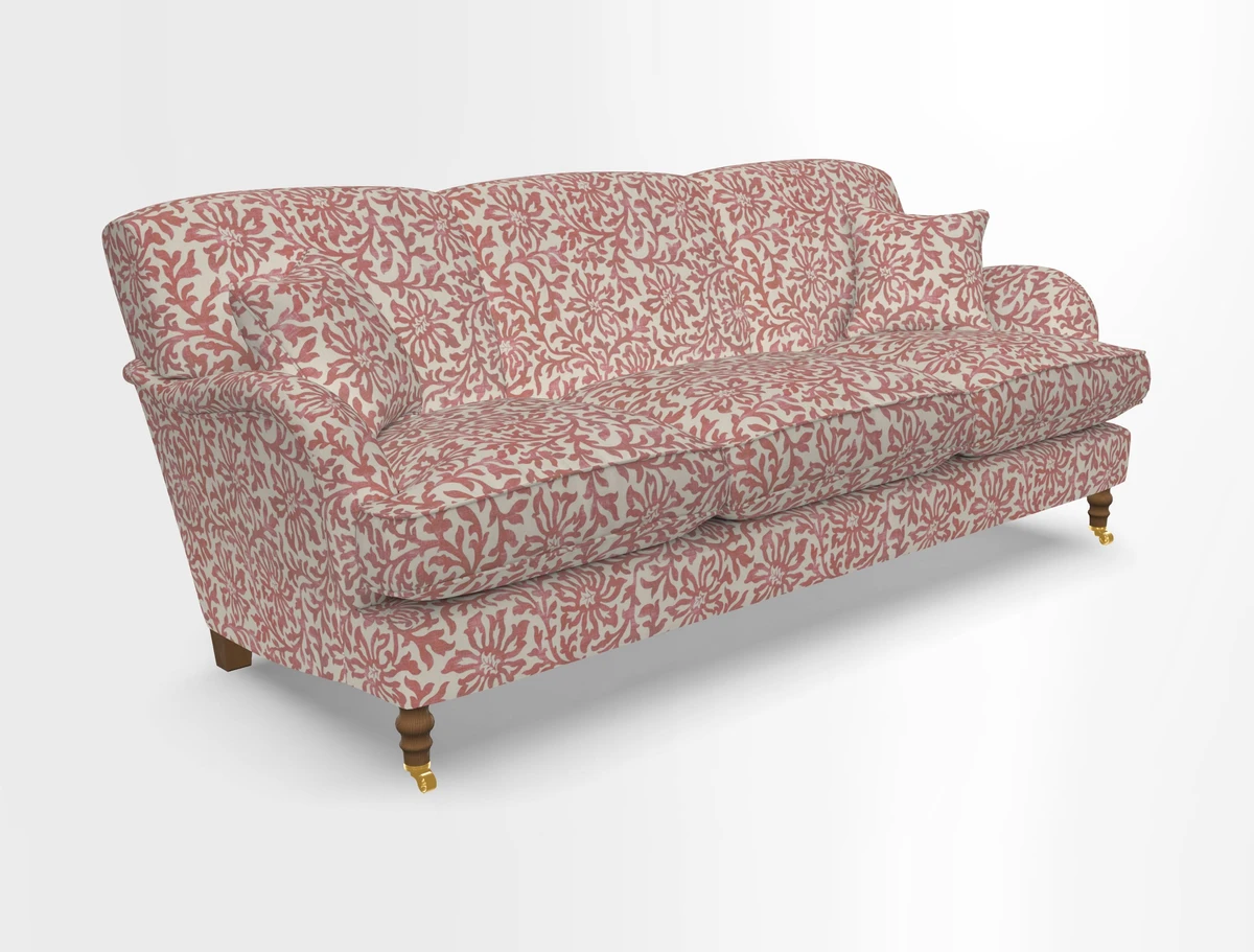 Kentwell 4 Seater 3 Hump Sofa in Linwood Omega Velvet Green-Tea