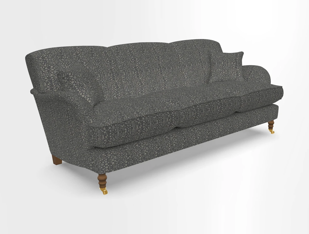 Kentwell 4 Seater 3 Hump Sofa in Linwood Omega Velvet Green-Tea