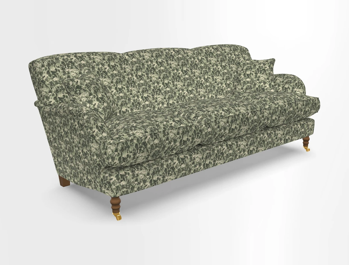 Kentwell 4 Seater 3 Hump Sofa in Linwood Omega Velvet Green-Tea