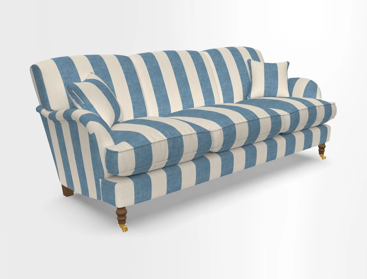 Kentwell 4 Seater 3 Hump Sofa in Linwood Omega Velvet Green-Tea