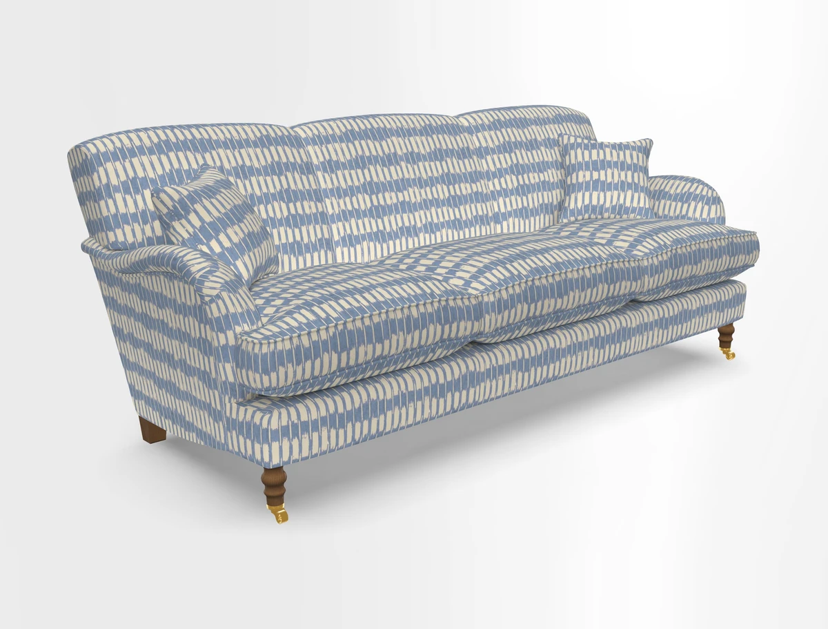 Kentwell 4 Seater 3 Hump Sofa in Linwood Omega Velvet Green-Tea