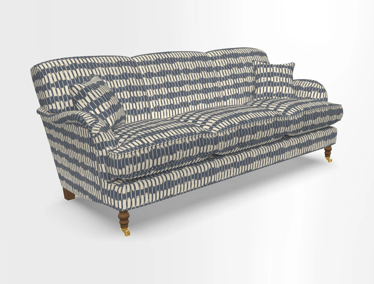 Kentwell 4 Seater 3 Hump Sofa in Linwood Omega Velvet Green-Tea