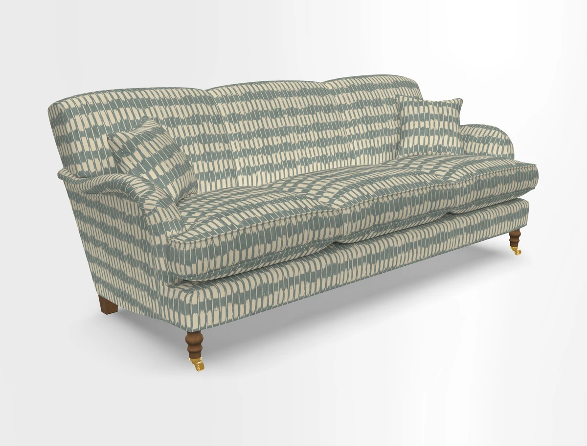 Kentwell 4 Seater 3 Hump Sofa in Linwood Omega Velvet Green-Tea