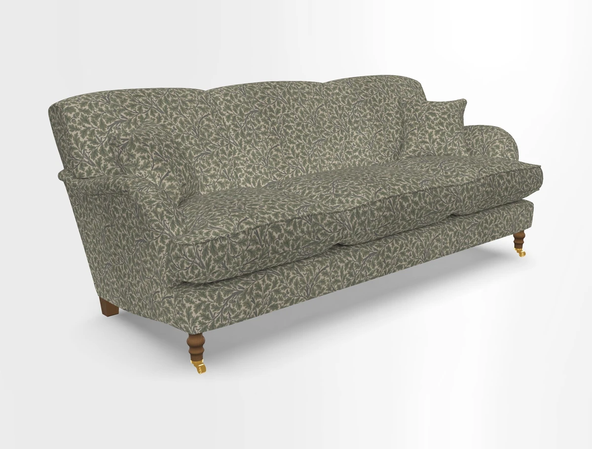 Kentwell 4 Seater 3 Hump Sofa in Linwood Omega Velvet Green-Tea