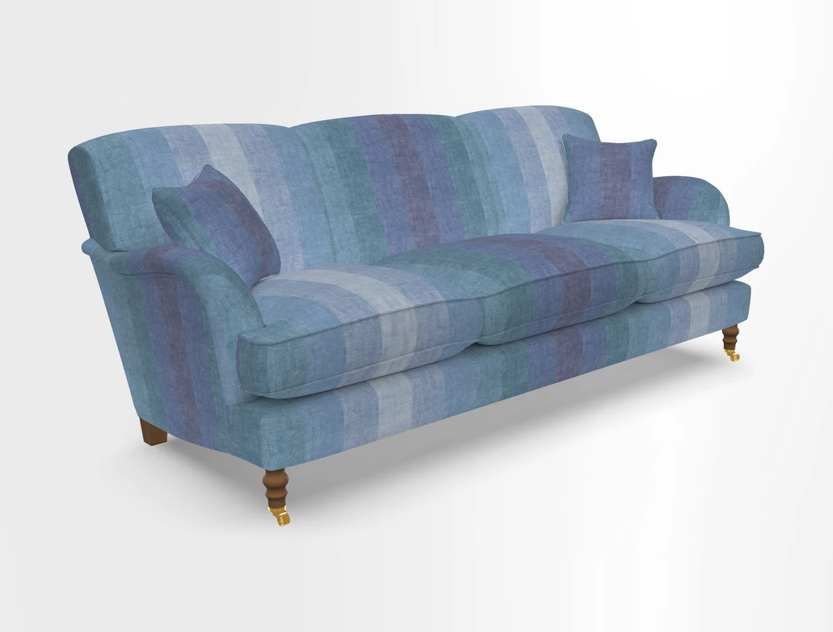 Kentwell 4 Seater 3 Hump Sofa in Linwood Omega Velvet Green-Tea