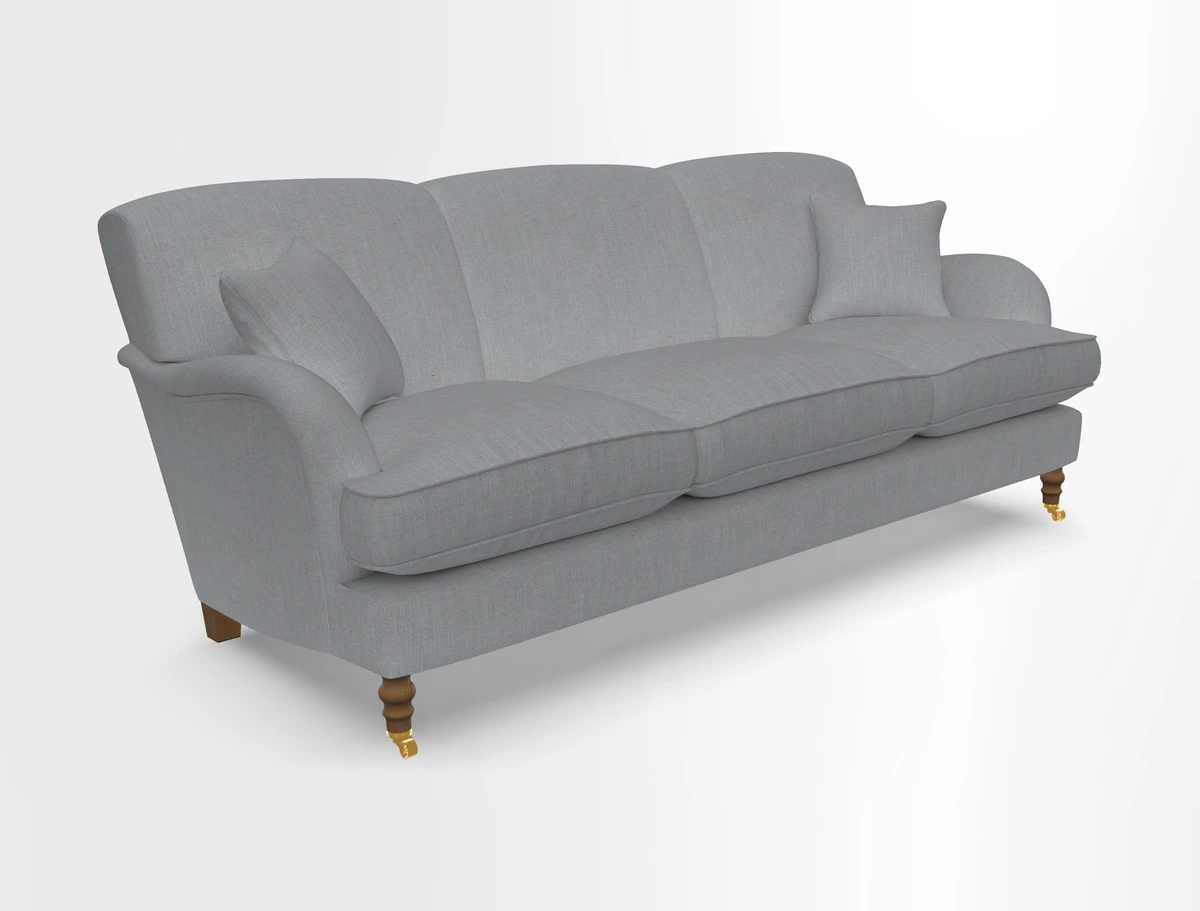 Kentwell 4 Seater 3 Hump Sofa in Linwood Omega Velvet Green-Tea