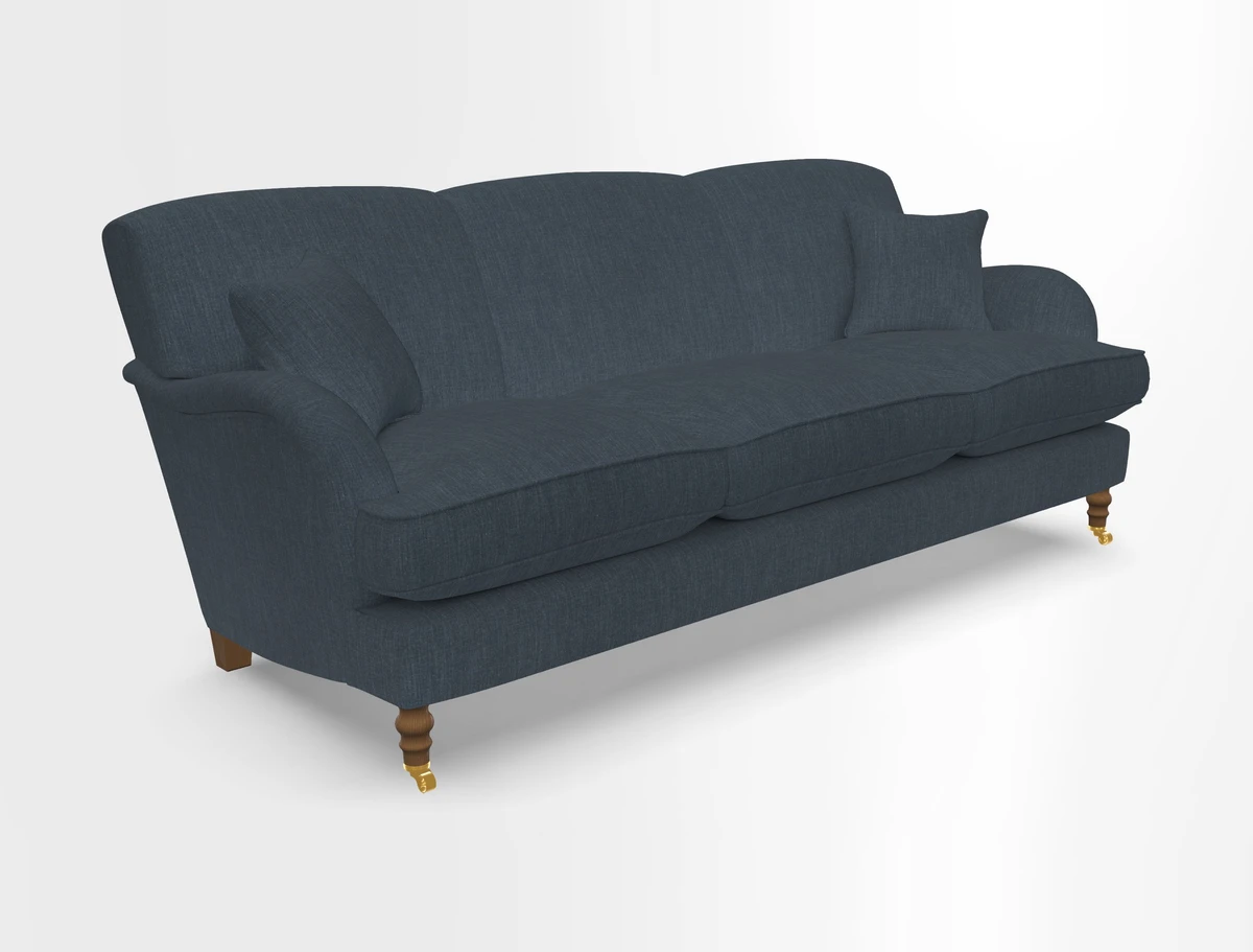 Kentwell 4 Seater 3 Hump Sofa in Linwood Omega Velvet Green-Tea