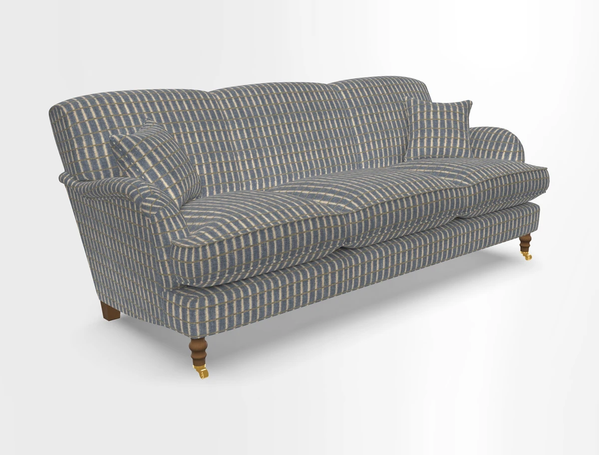 Kentwell 4 Seater 3 Hump Sofa in Linwood Omega Velvet Green-Tea