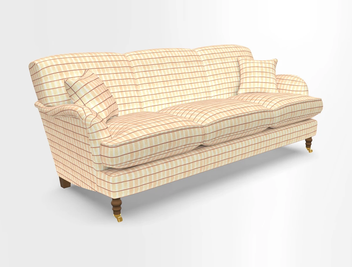 Kentwell 4 Seater 3 Hump Sofa in Linwood Omega Velvet Green-Tea