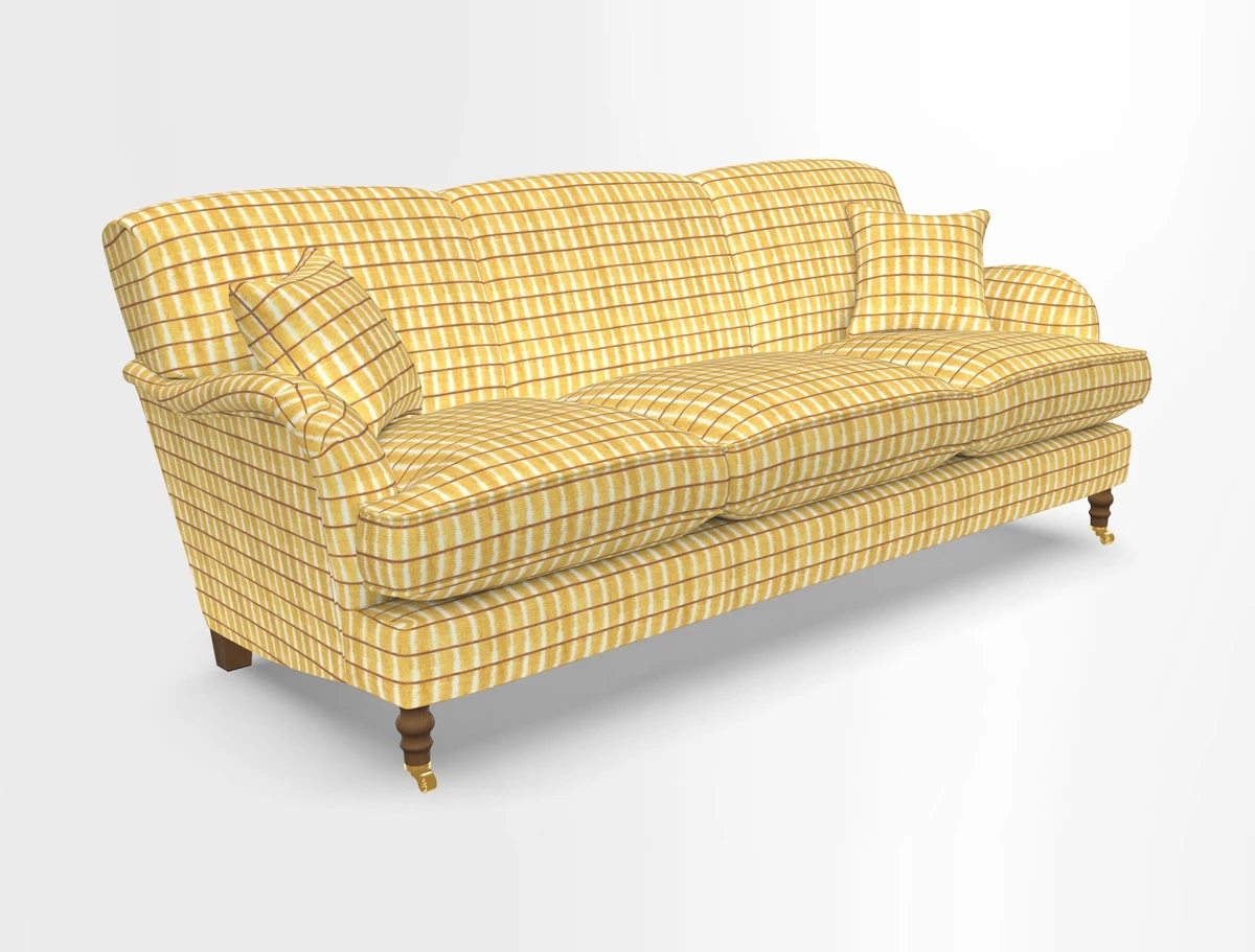 Kentwell 4 Seater 3 Hump Sofa in Linwood Omega Velvet Green-Tea