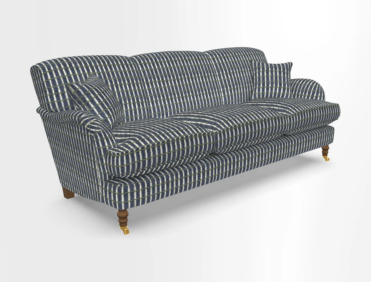 Kentwell 4 Seater 3 Hump Sofa in Linwood Omega Velvet Green-Tea