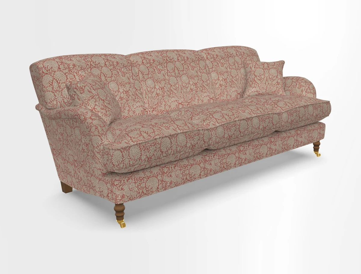 Kentwell 4 Seater 3 Hump Sofa in Linwood Omega Velvet Green-Tea