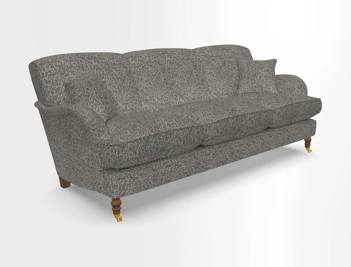 Kentwell 4 Seater 3 Hump Sofa in Linwood Omega Velvet Green-Tea