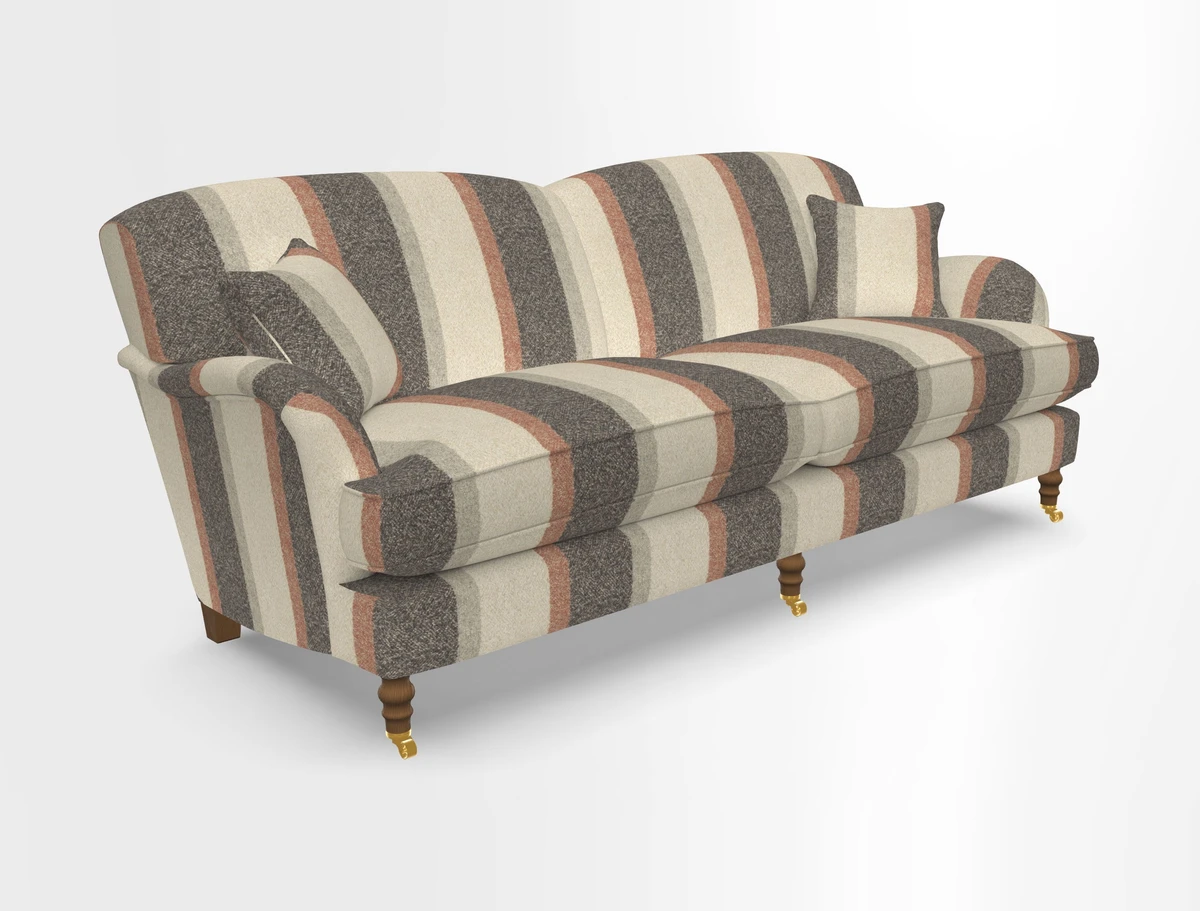 Kentwell 3 Seater 2 Hump Sofa in RHS Botanicals Henry Moon Lions Tail Teal