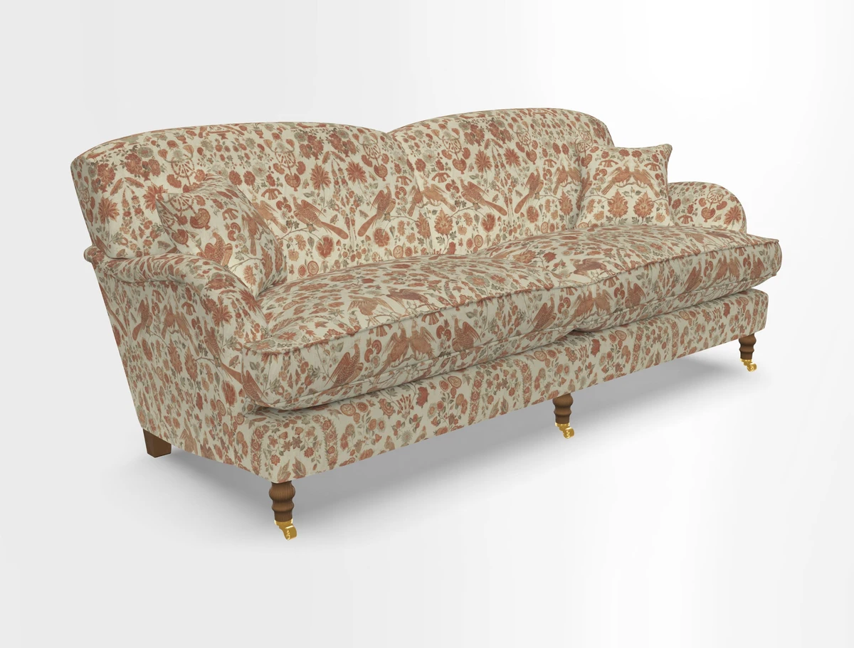 Kentwell 3 Seater 2 Hump Sofa in RHS Botanicals Henry Moon Lions Tail Teal